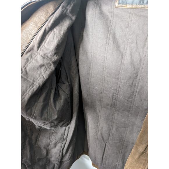 Vintage 90's R&O Reilly Olmes Brown Nubuck Leather Bomber Jacket Men's Size XL - Picture 8 of 15